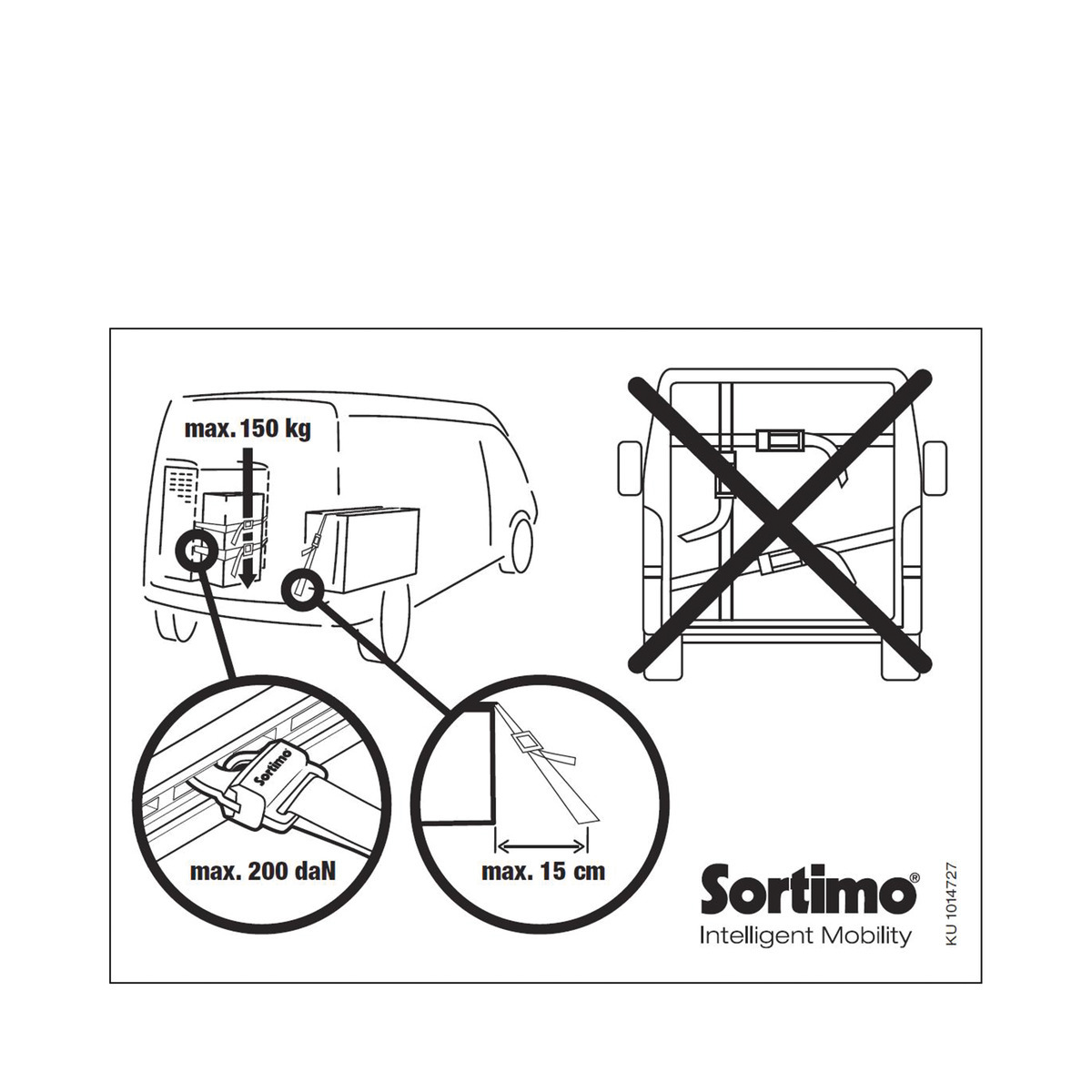 Belastungsaufkleber Zurrschiene 200daN - AUSLAUF